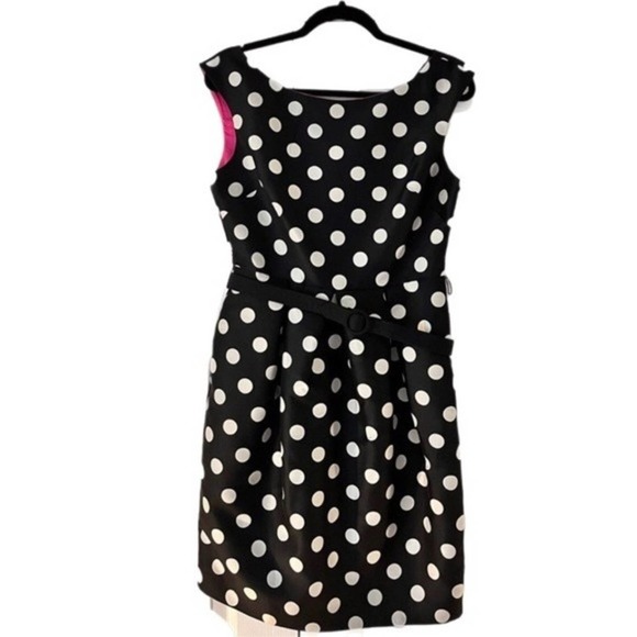 Eliza J Dresses & Skirts - 38- Eliza J Polka Dot Belted Dress Size 8